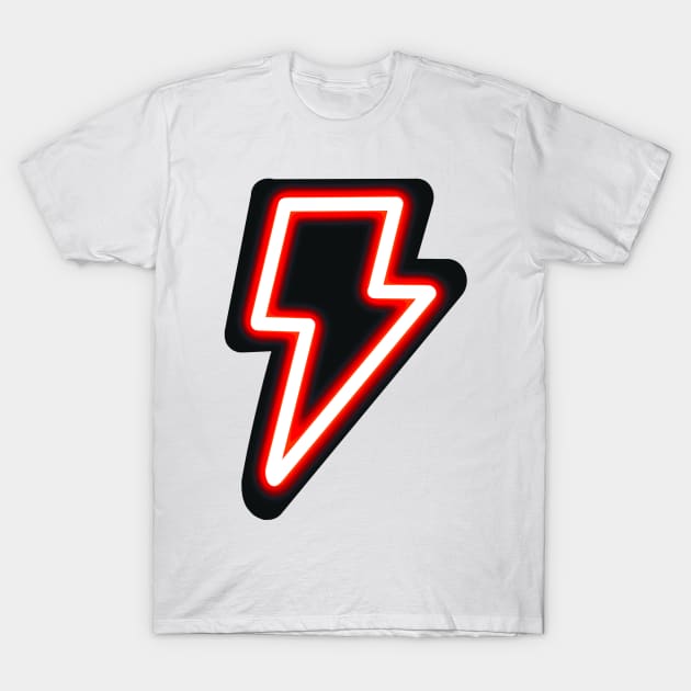 Neon Red Lightning Bolt T-Shirt by CalliesArt